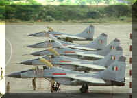 Mig-29B planes line up at a fighter base