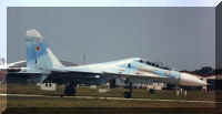 The Su-30 on its way to the runway